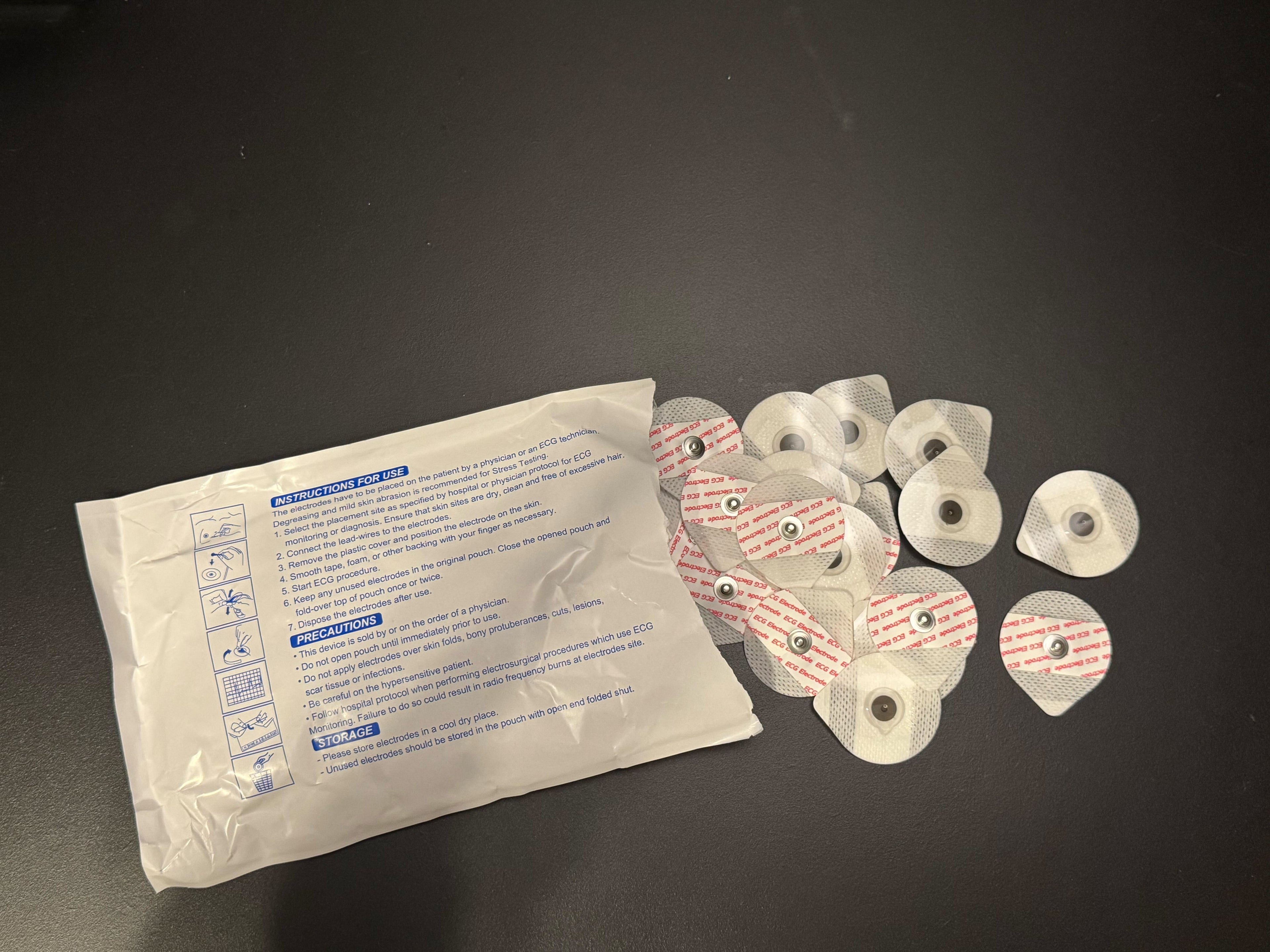50 pcs disposable ECG patch electrodes - 50mm, AgCl