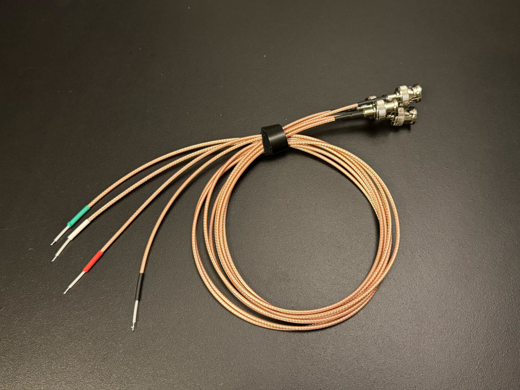 BNC Electrode Wires with Shielding -  Colour Coded - 1m